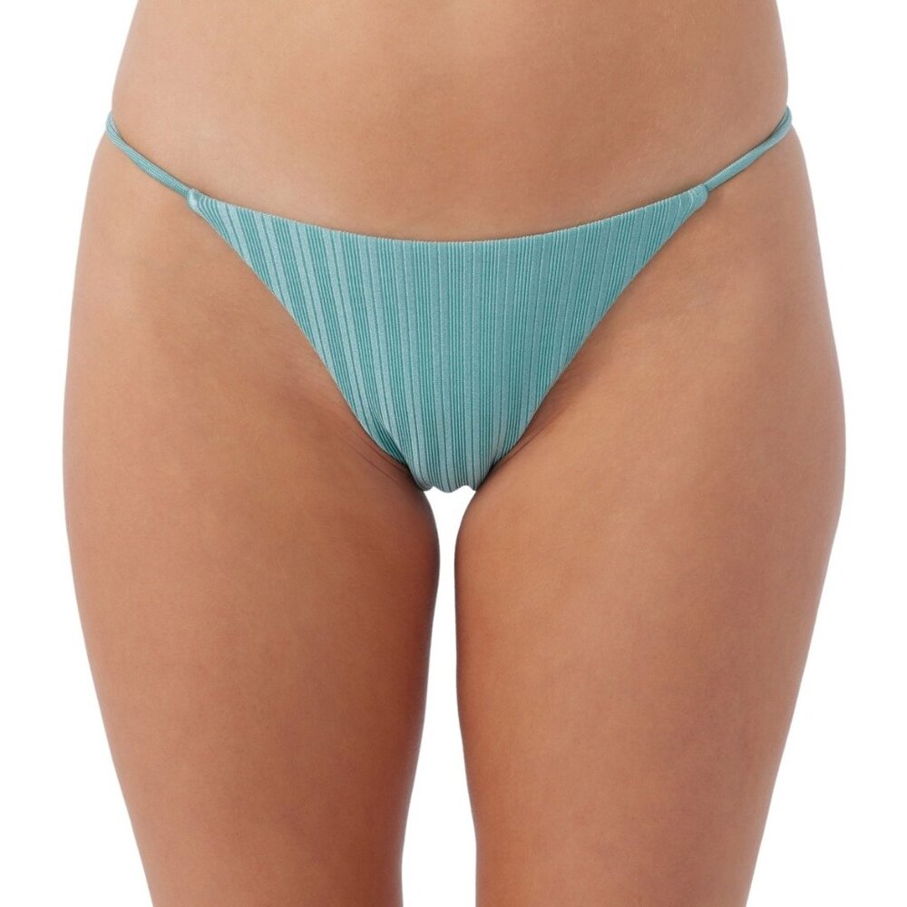 O'Neill Juniors' Mizi Metallic Rib Redondo Bikini Bottoms – Canton (Teal Blue)